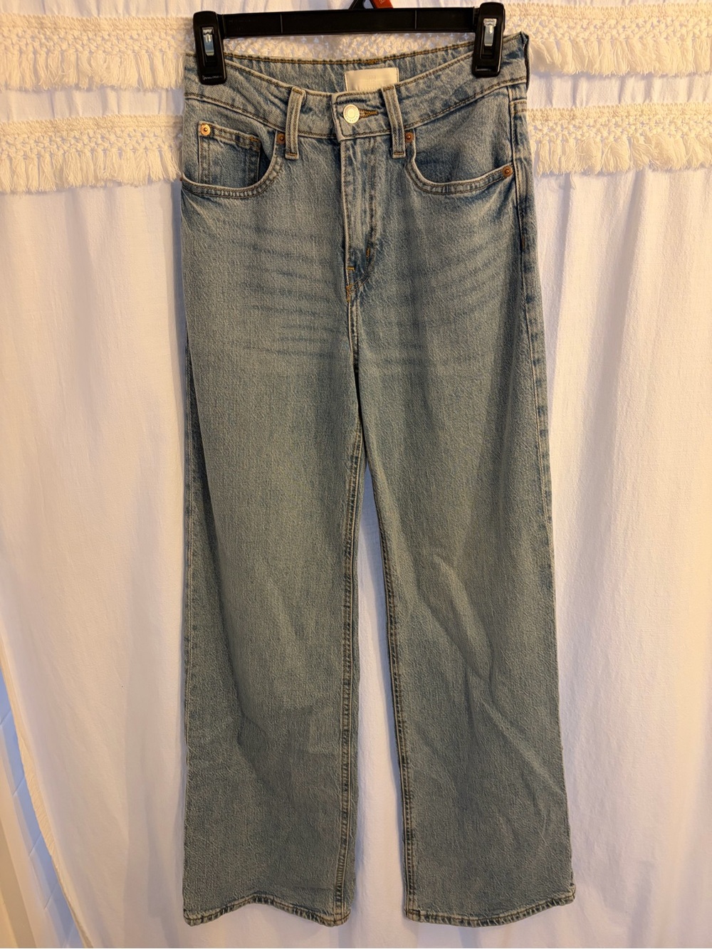 H&M Straight-Leg Jeans in Light Blue Denim